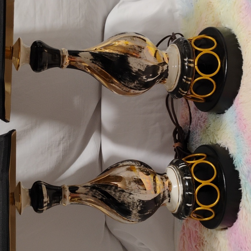 RARE! Antique/Vintage Pair Of Mid Century Modern Matching Lamps Great Condition - Picture 3 of 16